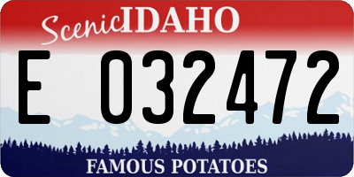 ID license plate E032472