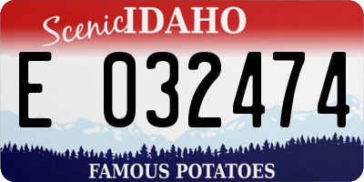 ID license plate E032474