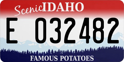 ID license plate E032482