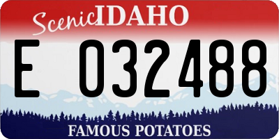 ID license plate E032488