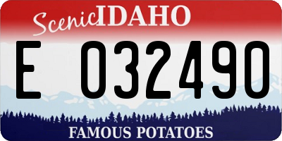 ID license plate E032490