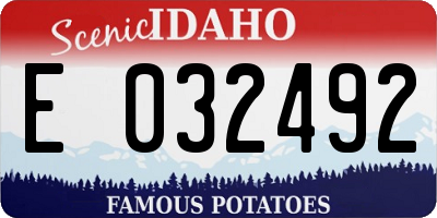 ID license plate E032492