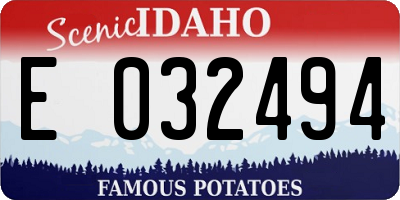 ID license plate E032494