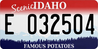 ID license plate E032504
