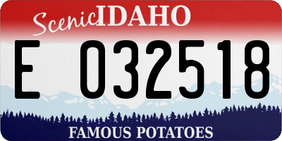 ID license plate E032518