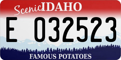 ID license plate E032523