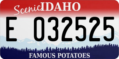 ID license plate E032525