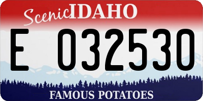 ID license plate E032530