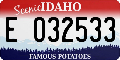 ID license plate E032533