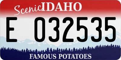 ID license plate E032535