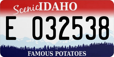 ID license plate E032538