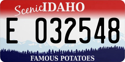 ID license plate E032548