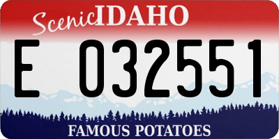 ID license plate E032551