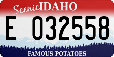 ID license plate E032558