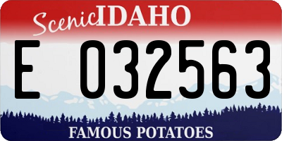 ID license plate E032563