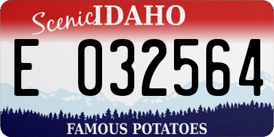 ID license plate E032564