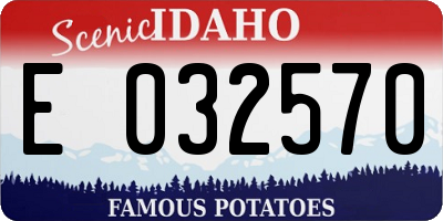 ID license plate E032570