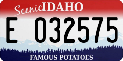 ID license plate E032575