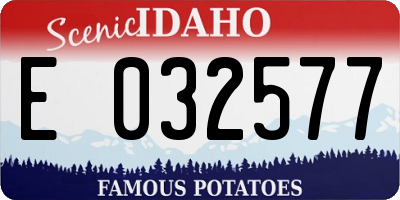 ID license plate E032577