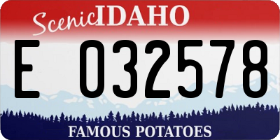 ID license plate E032578