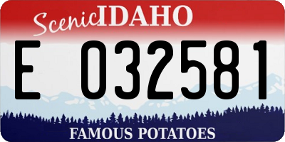 ID license plate E032581