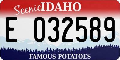 ID license plate E032589