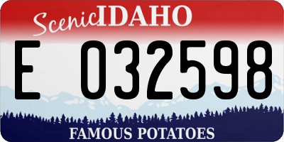 ID license plate E032598