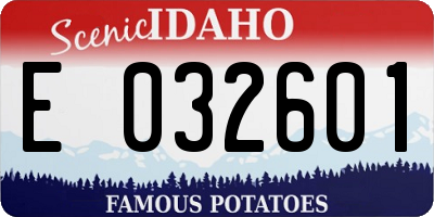ID license plate E032601