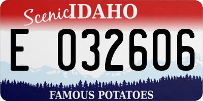 ID license plate E032606