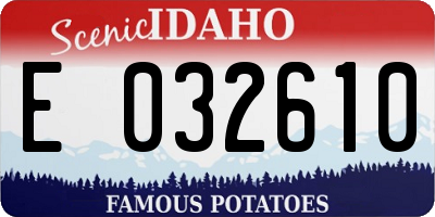 ID license plate E032610