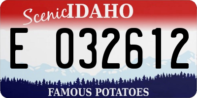 ID license plate E032612