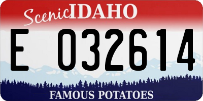ID license plate E032614