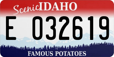 ID license plate E032619