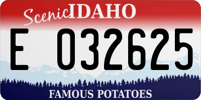 ID license plate E032625
