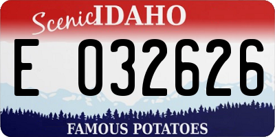 ID license plate E032626