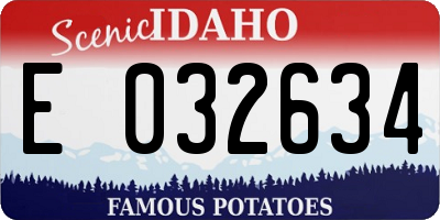 ID license plate E032634