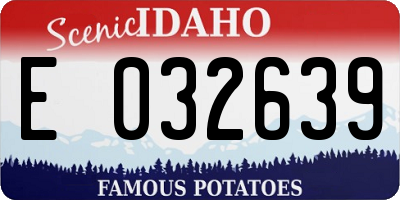 ID license plate E032639