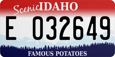 ID license plate E032649