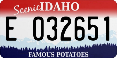 ID license plate E032651