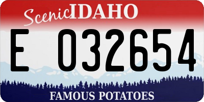 ID license plate E032654