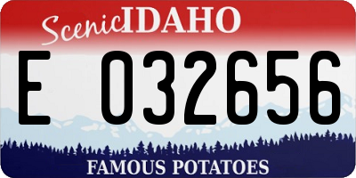 ID license plate E032656