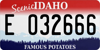 ID license plate E032666