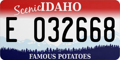 ID license plate E032668