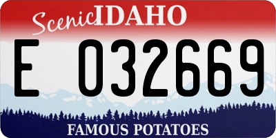 ID license plate E032669