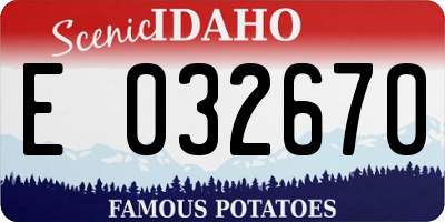 ID license plate E032670