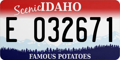 ID license plate E032671