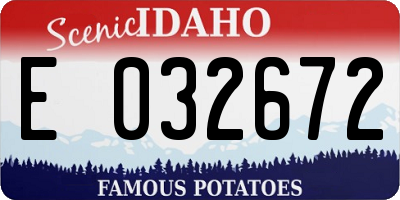 ID license plate E032672