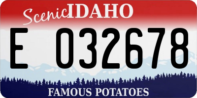 ID license plate E032678