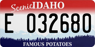 ID license plate E032680