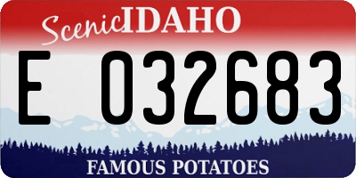 ID license plate E032683
